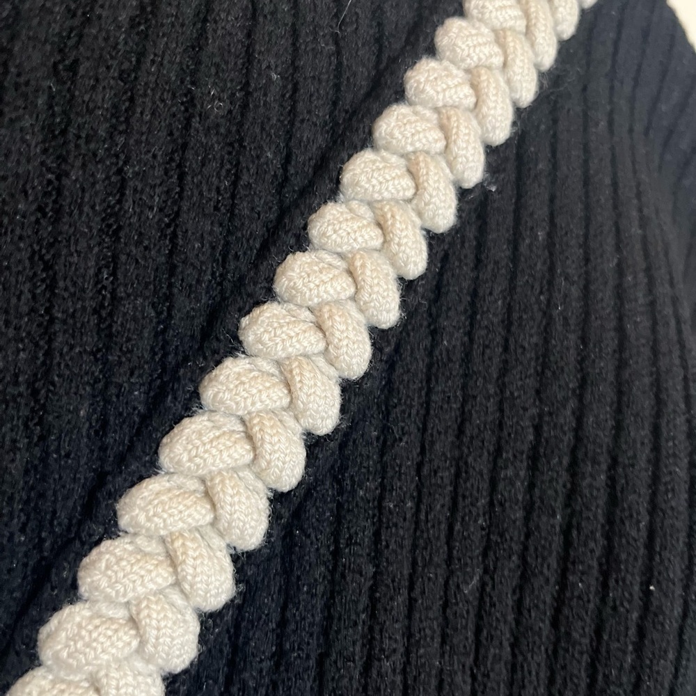 Derek Lam 100% Merino Wool Ribbed Knit Sweater with Braided Detail - Picture 5 of 12